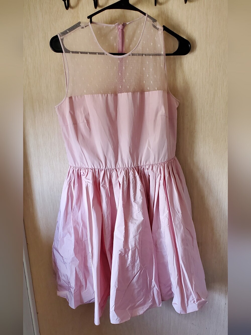 REDValentino Swiss Dot Mesh Illusion Dress In Rose, Size 42 NWT*